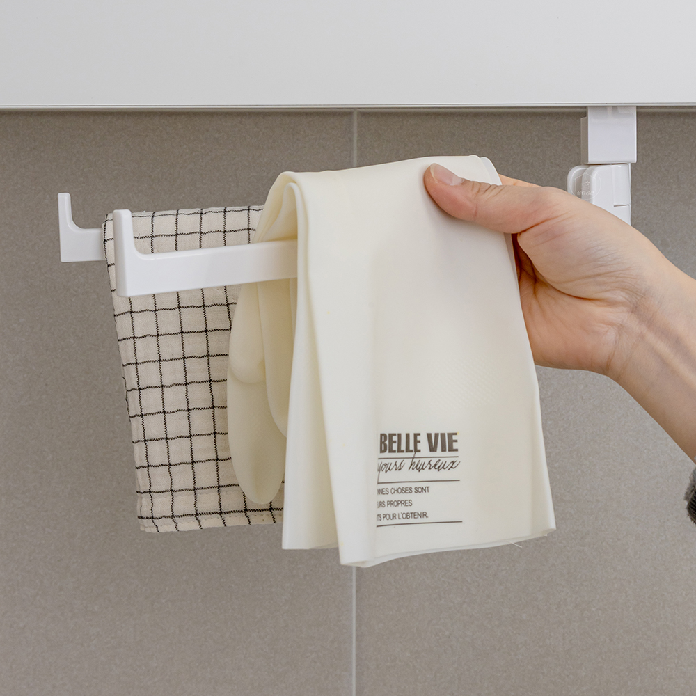 접이식 행주 걸이 키친타올 고무장갑 수세미 거치대 회전 제품 이미지