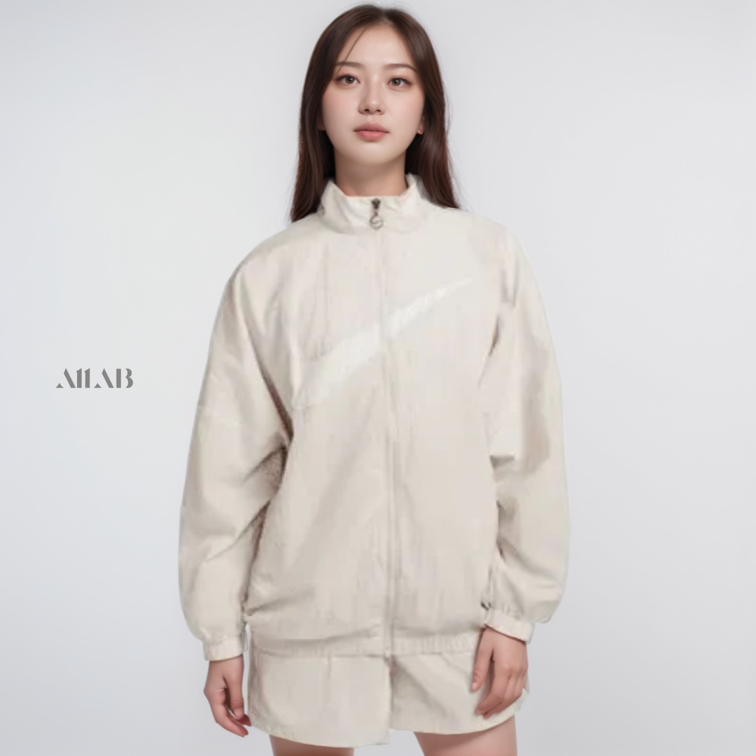 [국내매장판] 나이키 에센셜 바람막이 빅스우시 우븐 자켓 윈드러너 러닝 재킷 크림화이트, L - 상품 이미지