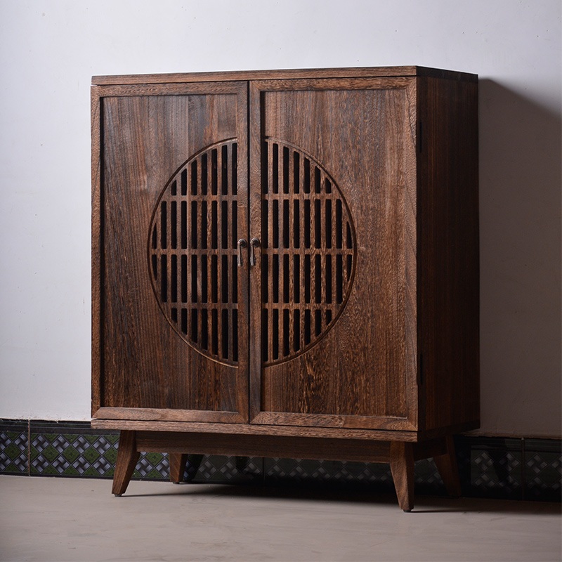 고가구 서랍장 나비장 엔틱 원목 캐비닛 우드 장식장 75x34x90cm - 상세 이미지 2