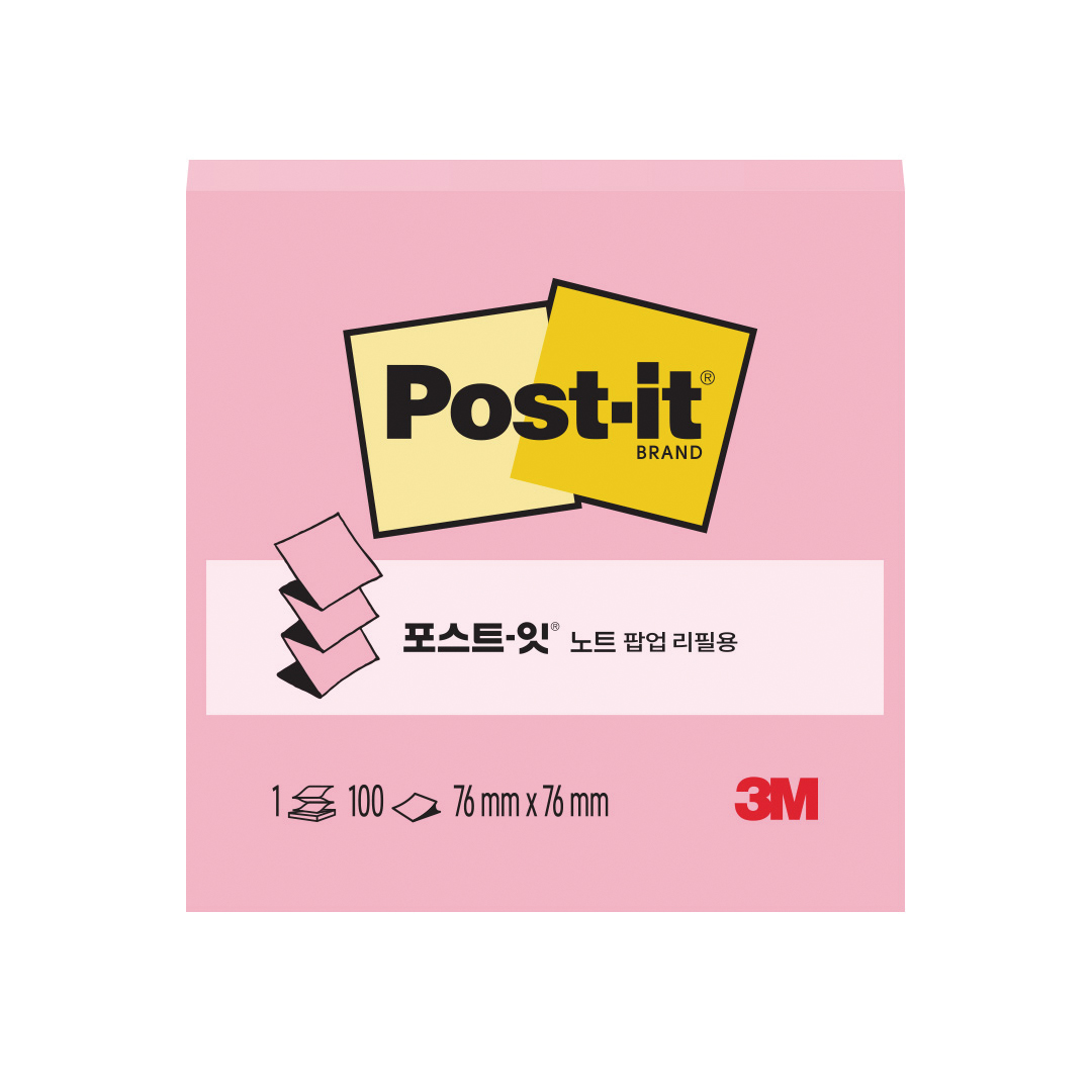 3M 포스트잇 팝업리필 KR330 100매 12개입 - 상품 이미지