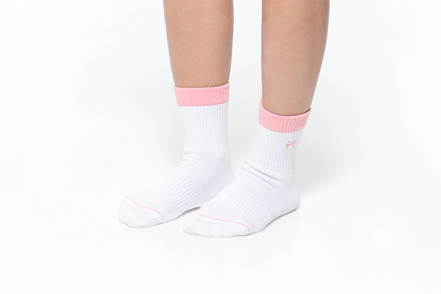 떰토 Baby Pink 스포츠 쿠션 크루삭스 무봉제 심리스 양말 - 상세 이미지 5