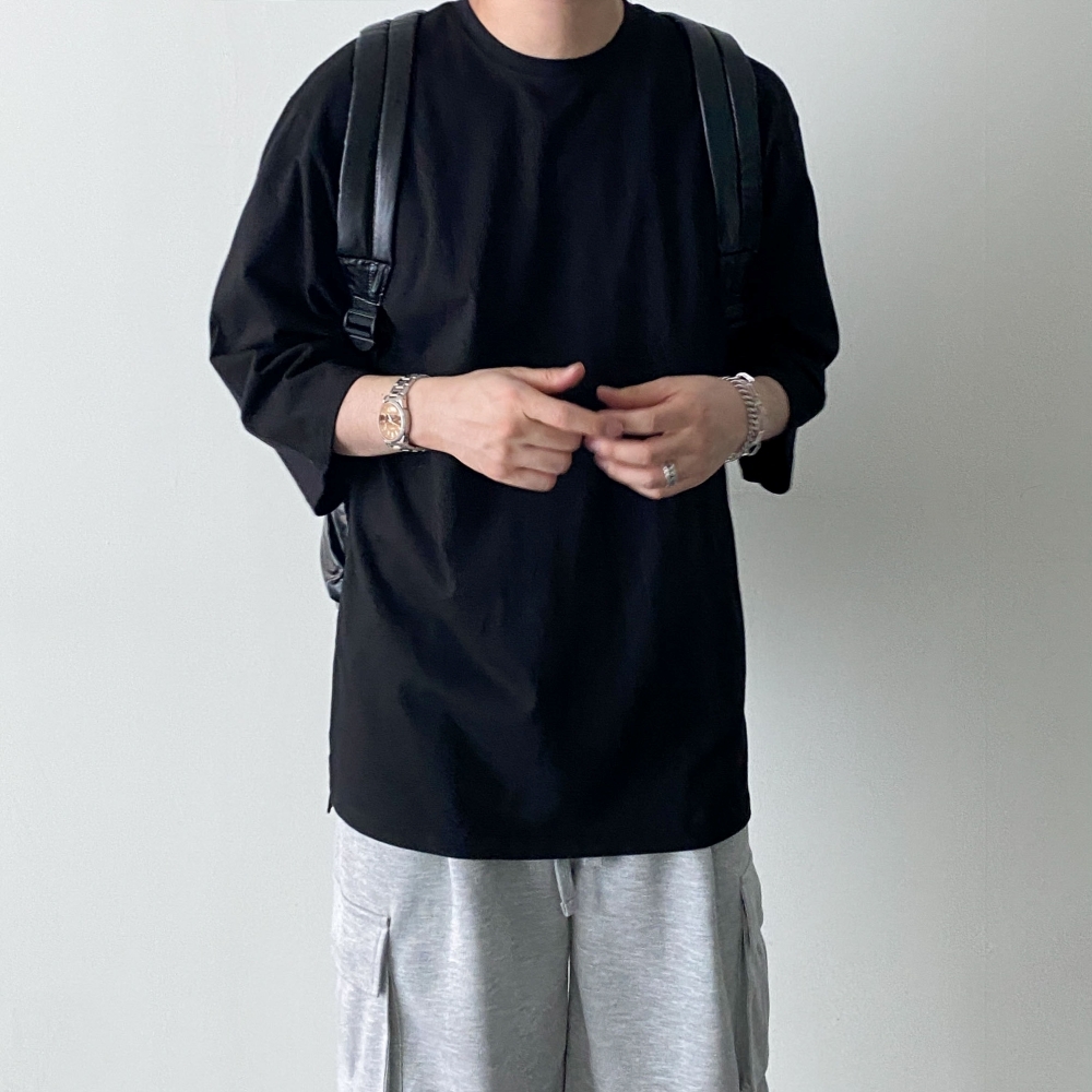 남자7부티셔츠 남자박스티 무지티 이미지 6