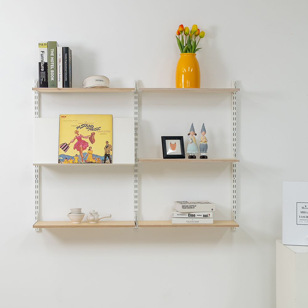 모듈 시스템 벽선반 벽걸이 선반 자작나무 인테리어 거실 주방 세탁실 기둥 900mm