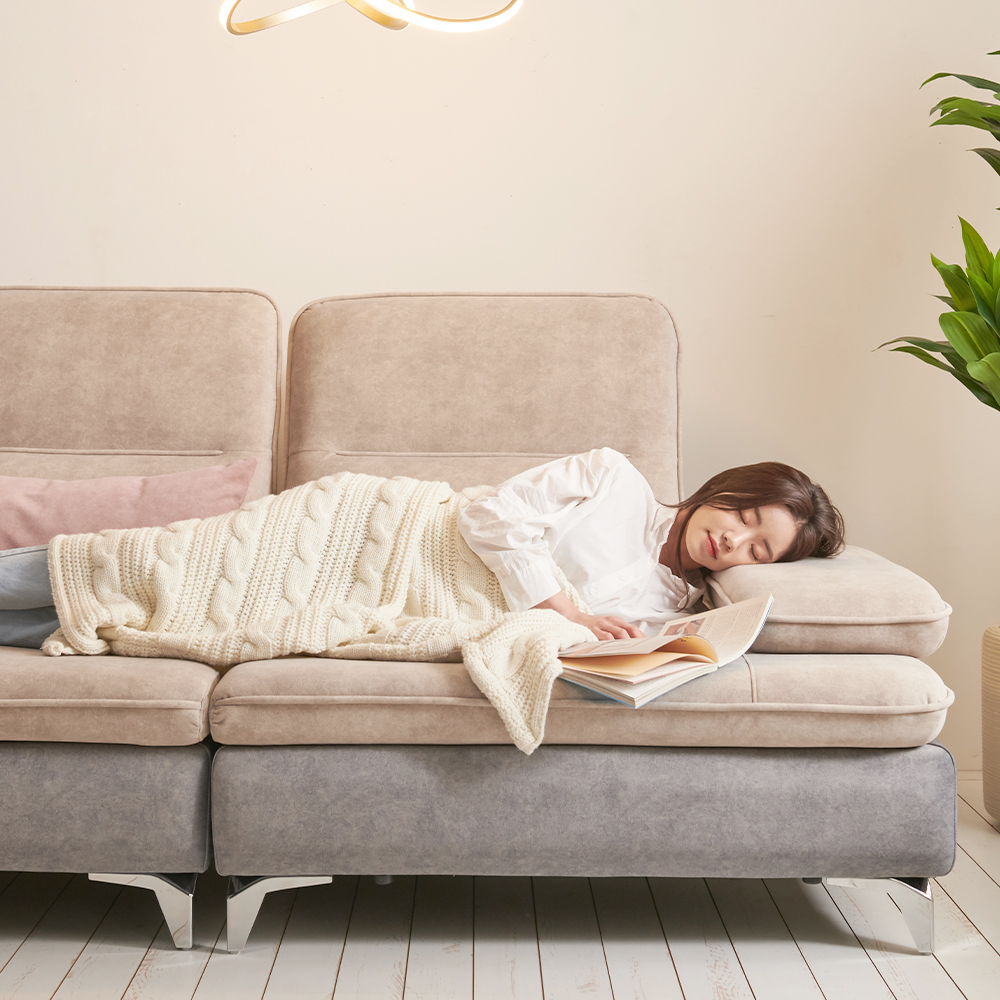 바이미 이지클린 아쿠아텍스 패브릭 모듈 코너 스윙 소파 sk 연그레이, 3.5인용