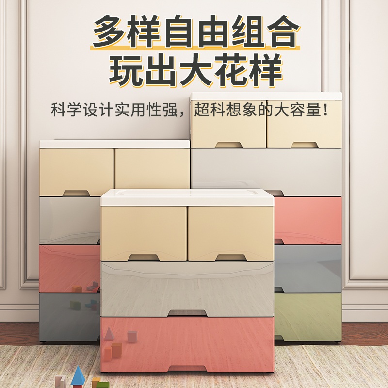 옷수납장 서랍장 대형 플라스틱 다용도 광폭 와이드 5단 - 상세 이미지 4
