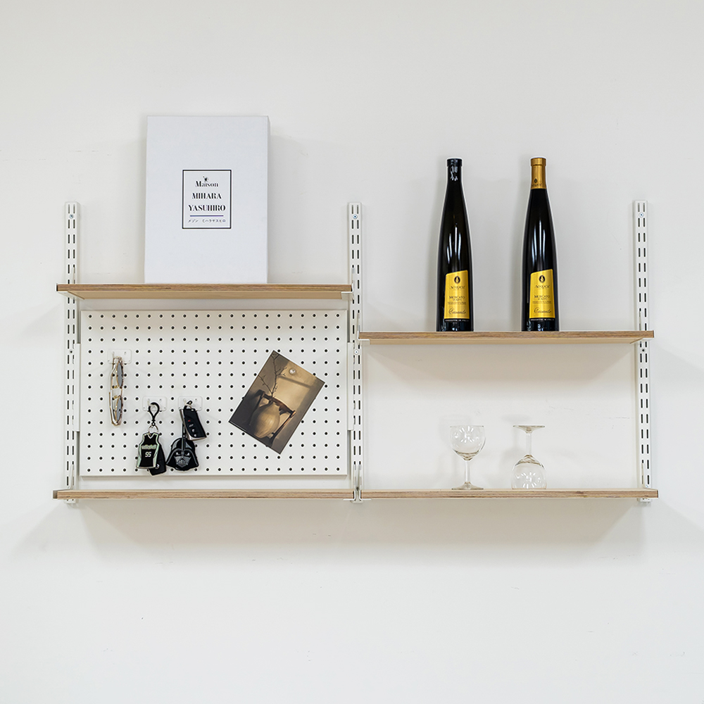 모듈 시스템 벽선반 벽걸이 선반 자작나무 인테리어 거실 주방 세탁실 기둥 900mm