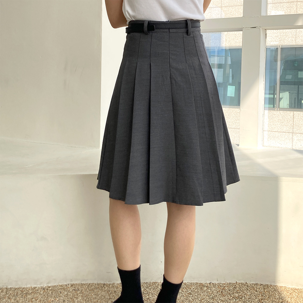 벨트 미디스커트 플리츠 주름 롱 테니스 치마 S/M/L 이미지 7