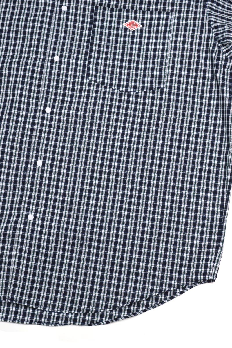 단톤 남성 스냅버튼 다운 반팔셔츠 DT-B0337POD NAVY GREEN CHECK 40 이미지 8