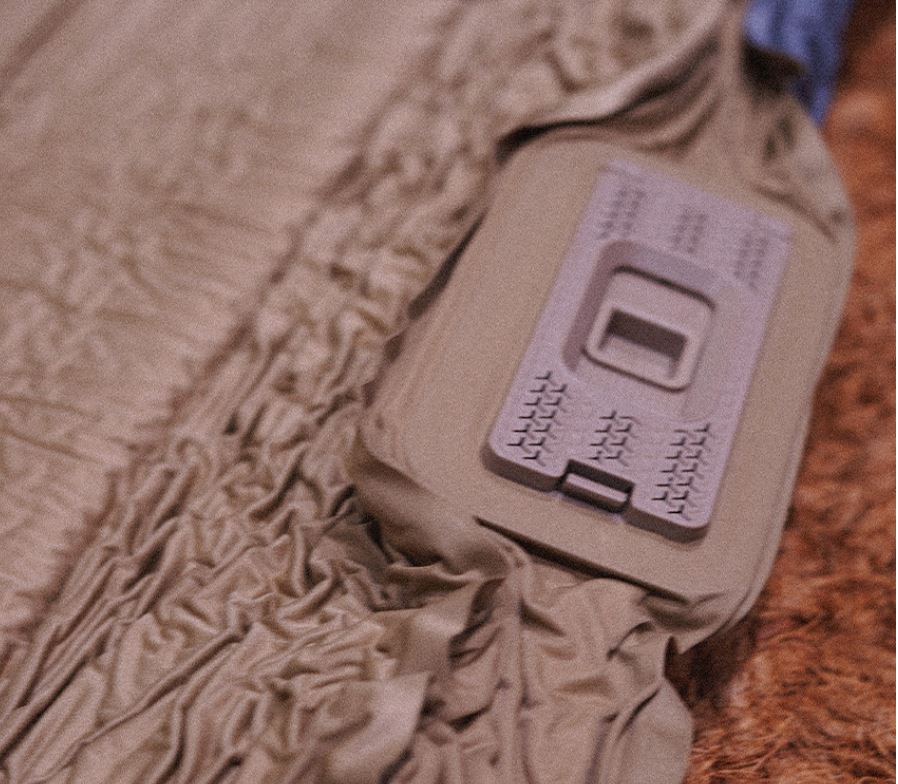 트루버 자충 매트 에어 리스 캠핑 휴대용 침대 더블, 10cm, 탄베이지