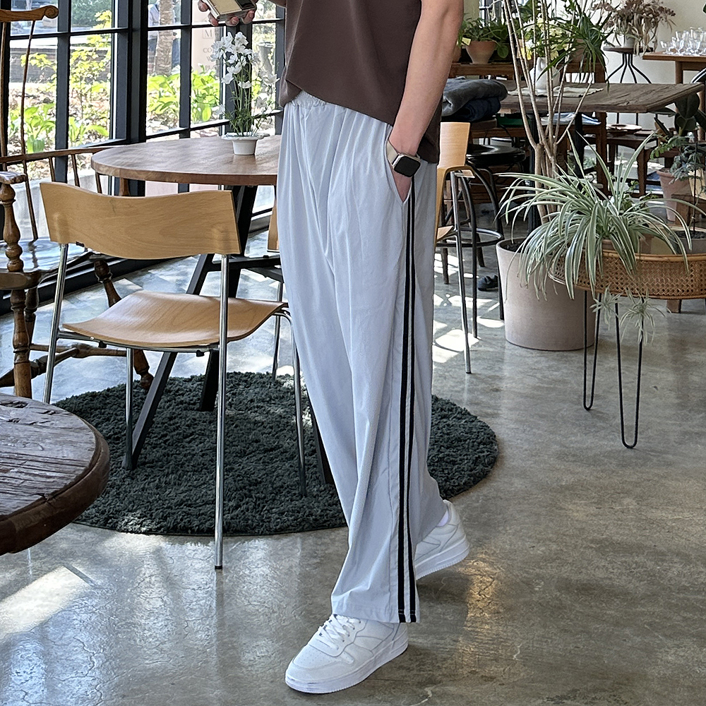 남자 냉장고바지 밴딩 트랙팬츠 아이스 팬츠 남성여름바지 - 상세 이미지 2