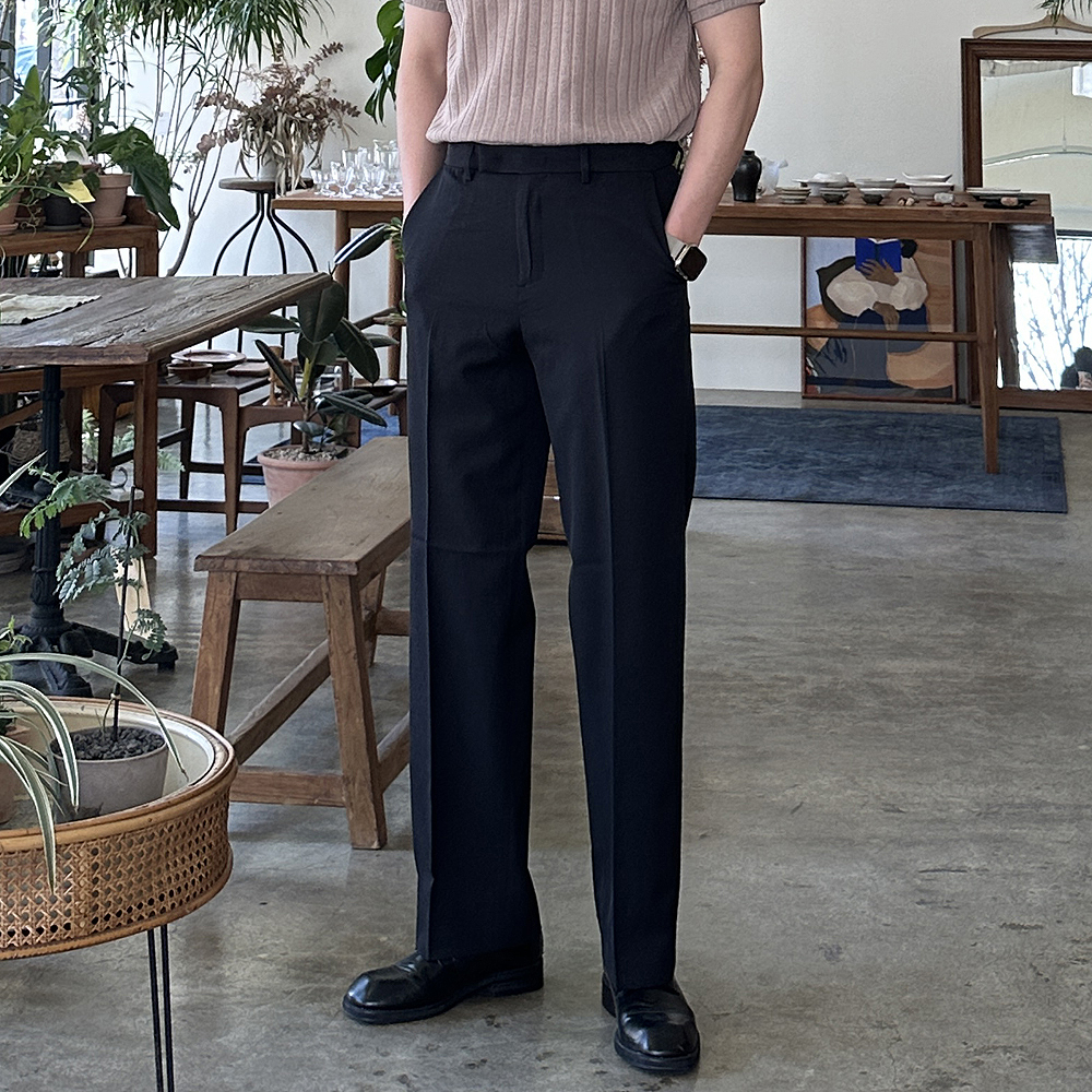 남자여름슬랙스 밴딩 쿨맥스 와이드 팬츠 남자 린넨슬랙스 - 상세 이미지 3