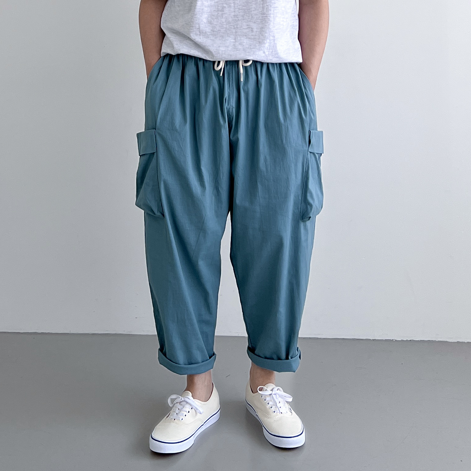 남자린넨와이드팬츠 남자여름통바지 통큰바지 카고바지 - 상세 이미지 3