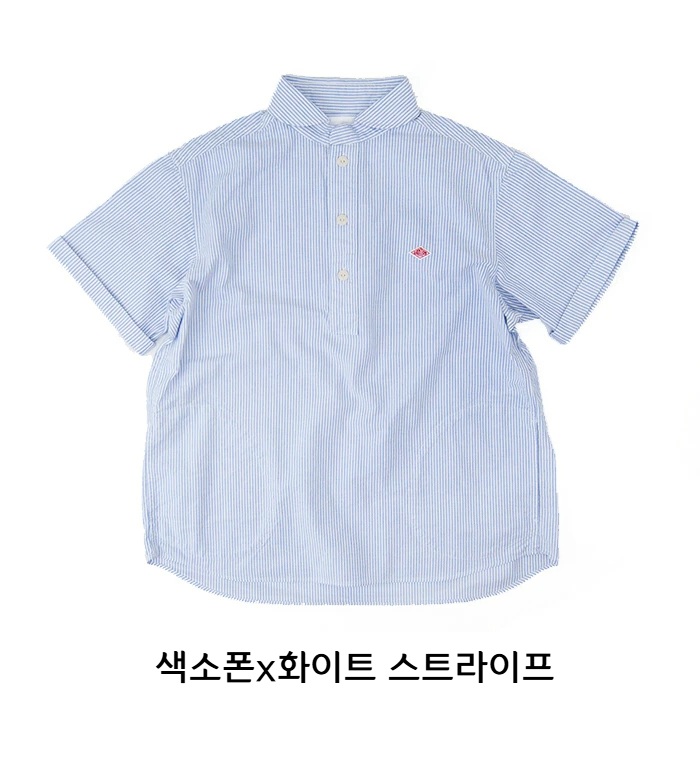 단톤 남성 라운드카라 옥스포드 반팔 셔츠 DT-B0284OXP 네이비 화이트 깅엄 42 - 상세 이미지 2
