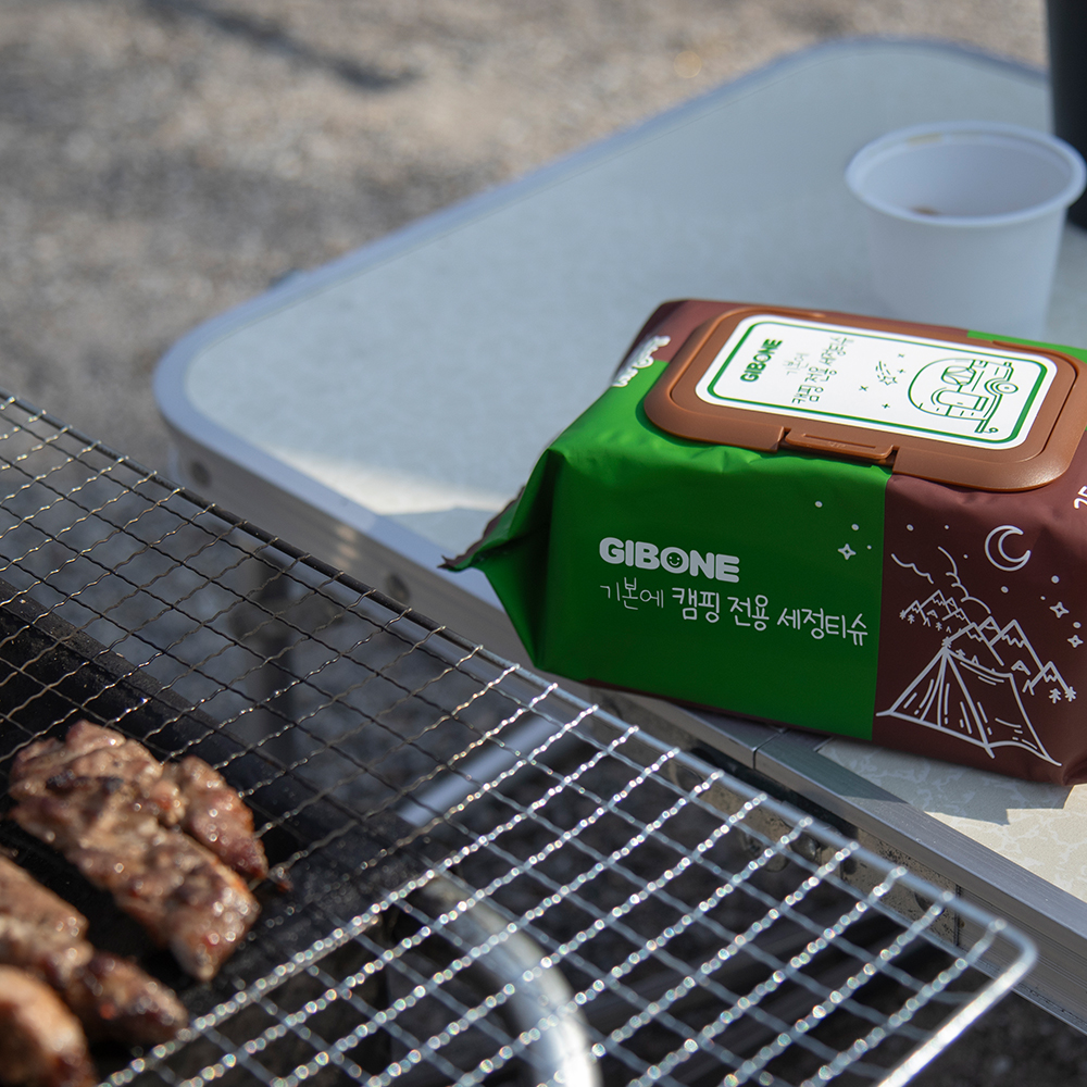 캠핑 전용 세정티슈 캡형 25매 5팩