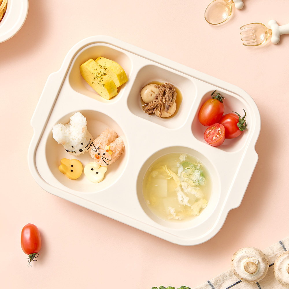 아띠래빗 5구 유아 식판 안심 미끄럼방지 깊은 어린이집 식기 투명 이미지 2