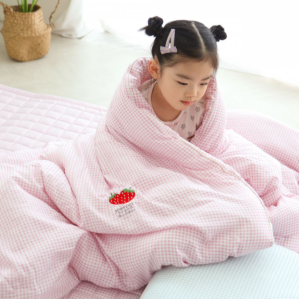아르떼베딩 체크베리 부드러운 키즈침구 어린이 초등학생 먼지없는 모달 차렵이불 SS