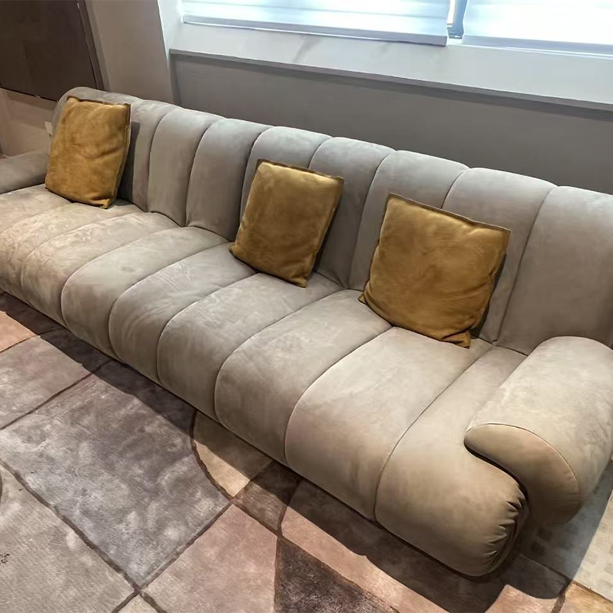 루지아노 스네이크 거실 사무실 천연 가죽 소파 3인 Rugiano Snake Sofa