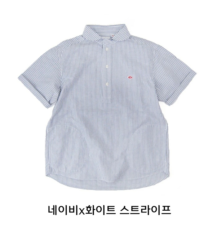 단톤 남성 라운드카라 옥스포드 반팔 셔츠 DT-B0284OXP 네이비 화이트 깅엄 42 - 상세 이미지 3