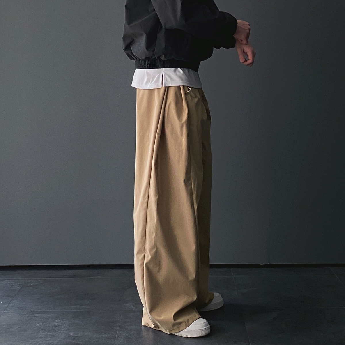 남자바스락바지 벌룬팬츠 통넓은바지 와이드팬츠 - 상품 이미지