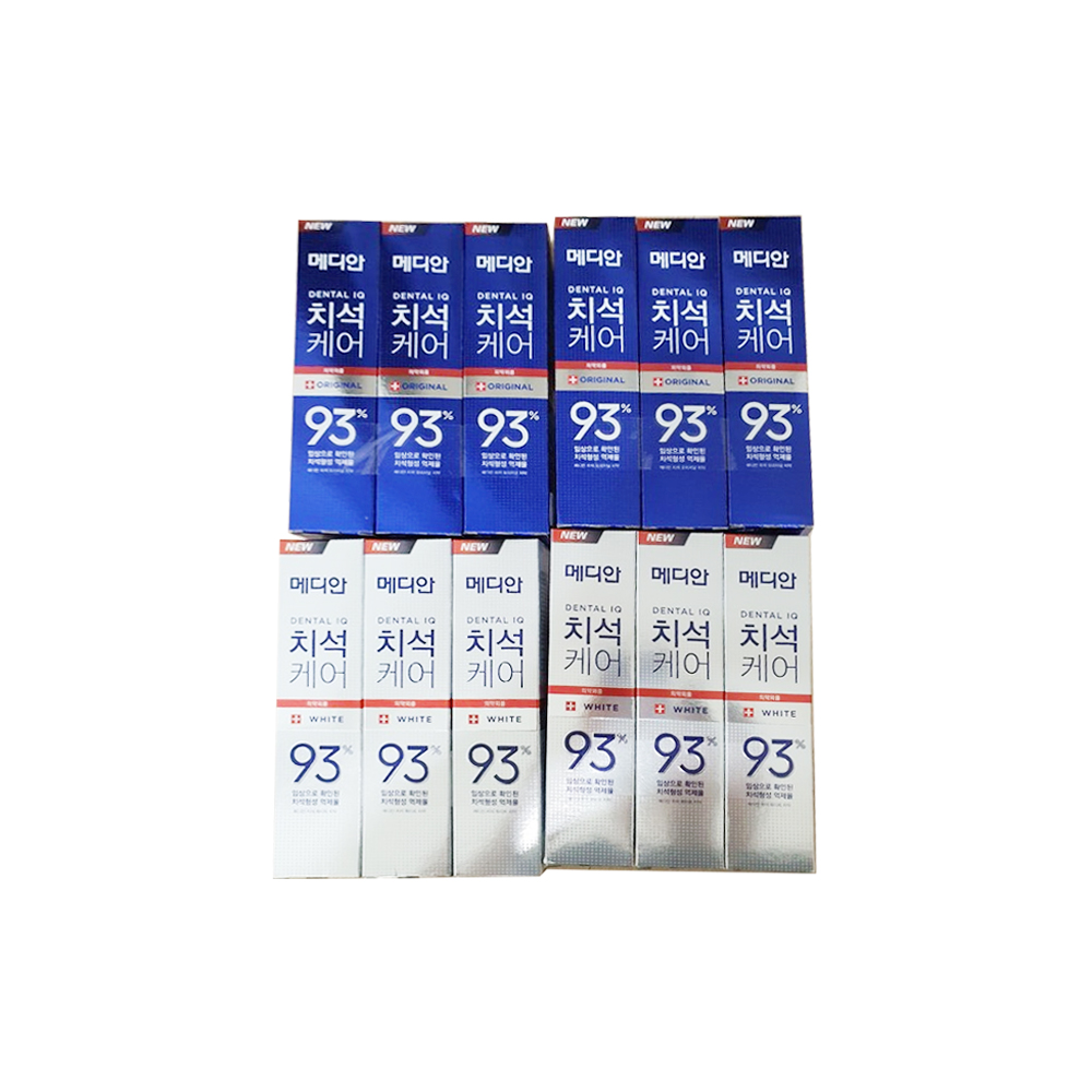 메디안 치석케어93% 오리지날 120g 6개 x 화이트 120g 6개 : 11벙가