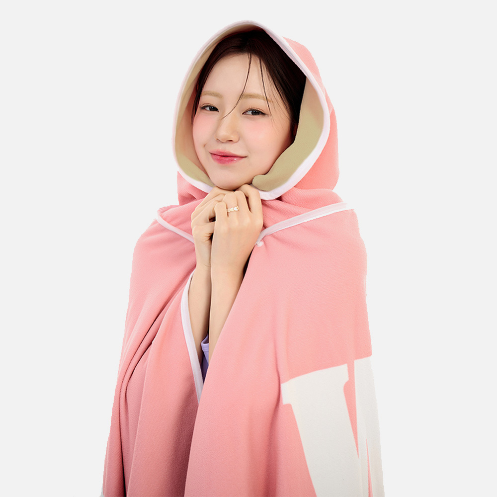 위크나인 극세사 입는 가벼운 대형타올 성인 후드 비치타올 로버 아이보리 - 상세 이미지 4