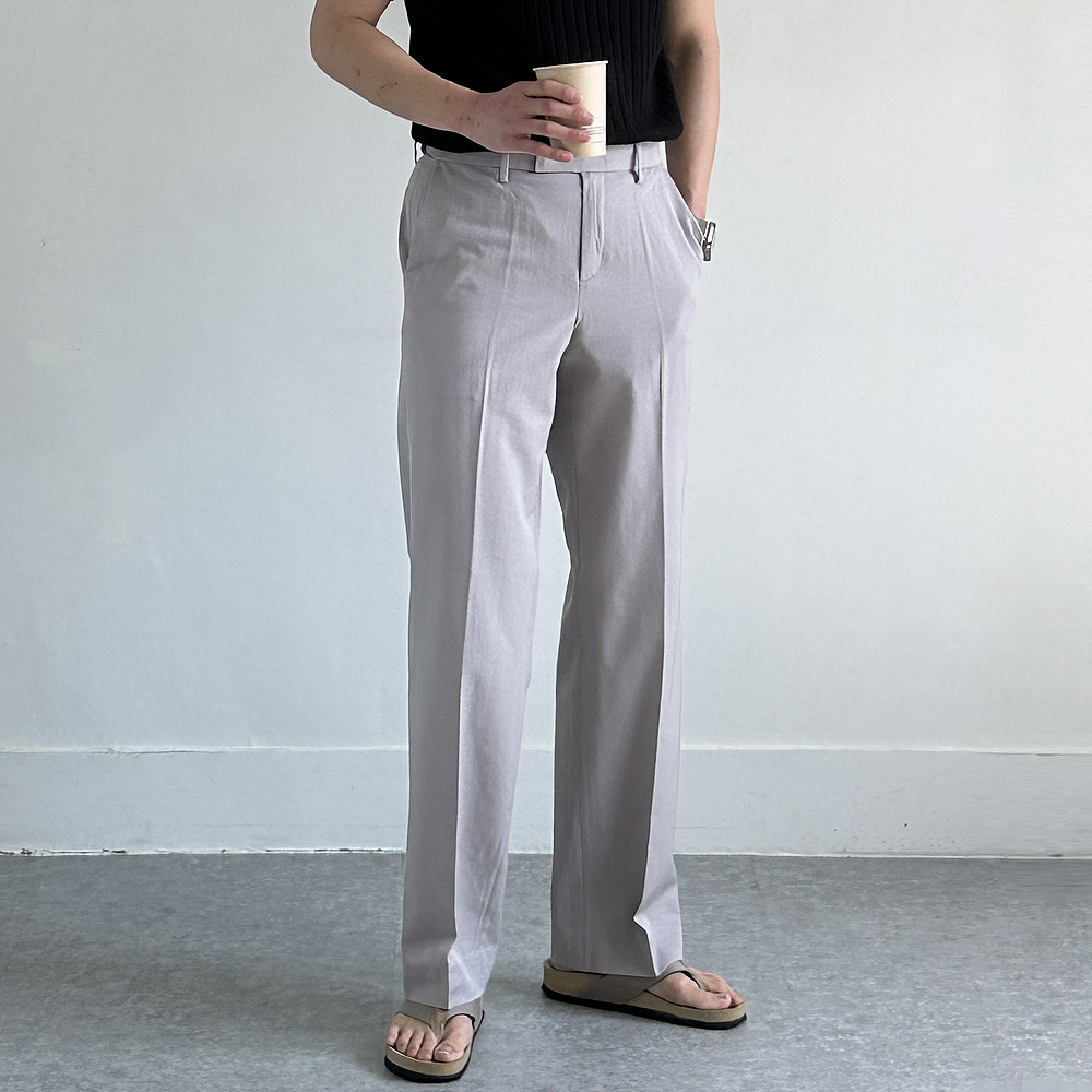 남자여름슬랙스 밴딩 쿨맥스 와이드 팬츠 남자 린넨슬랙스 - 상품 이미지