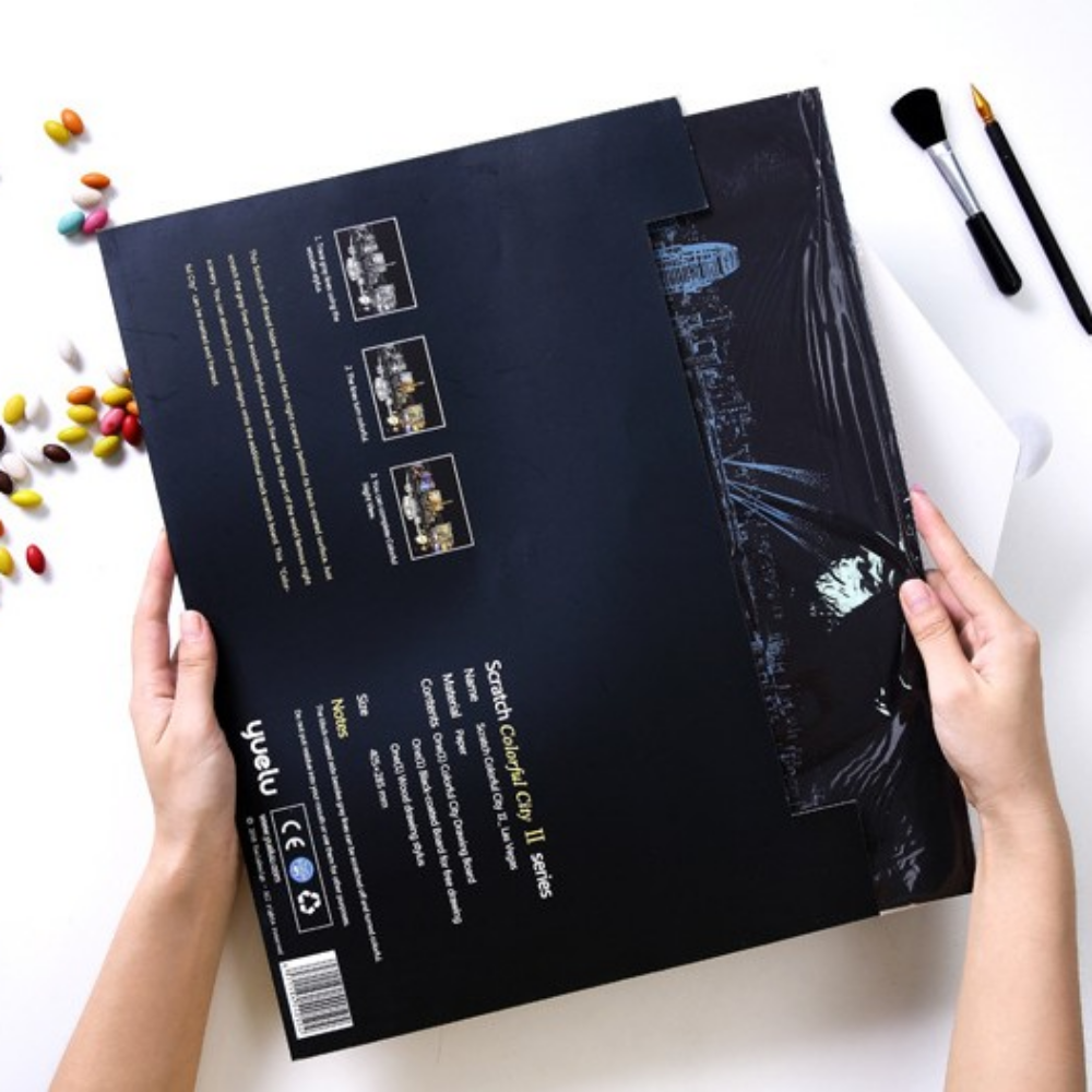 A3 스크래치 페이퍼 북 도안 8매 세트 40x28 스크레치 종이 그림 - 상세 이미지 3