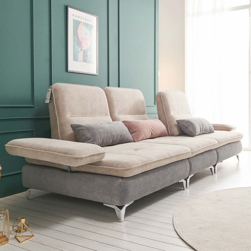 바이미 이지클린 아쿠아텍스 패브릭 모듈 코너 스윙 소파 sk 연그레이, 3.5인용