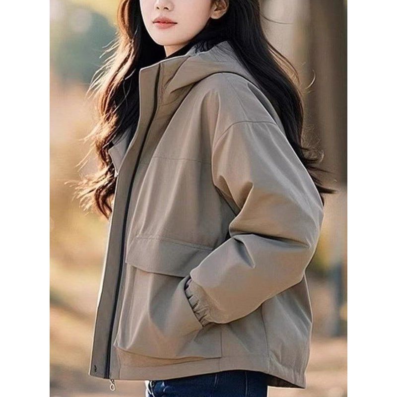 여성용 후드 자켓 여성 야상 빅사이즈 여자 봄 가을 아우터 후드집업 점퍼 - 상품 이미지