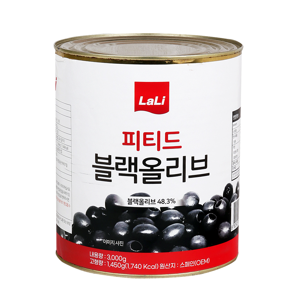 라리 피티드 블랙올리브 3kg _박스단위출고 : 데이올푸드