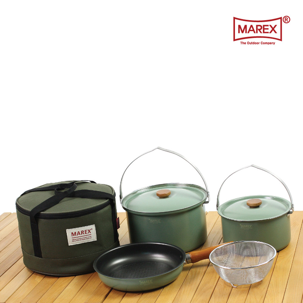 마렉스 파스텔8 쿡웨어(L) 코펠세트 3-4인용 통3중 304스텐 보관가방 포함