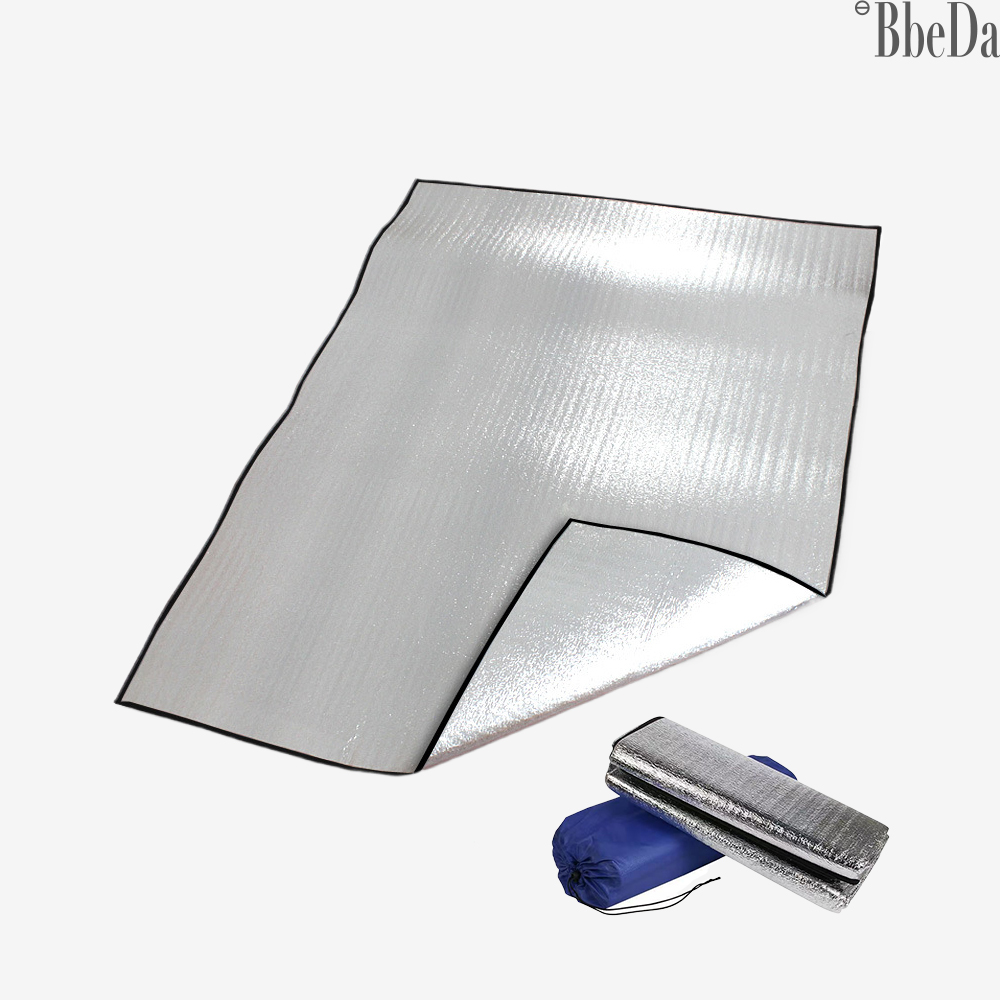 [수납커버 포함] 빼다 접이식 경량 야외 휴대용 캠핑 피크닉 방수 양면 은박 매트 돗자리 100x200cm, 2.5cm, 실버