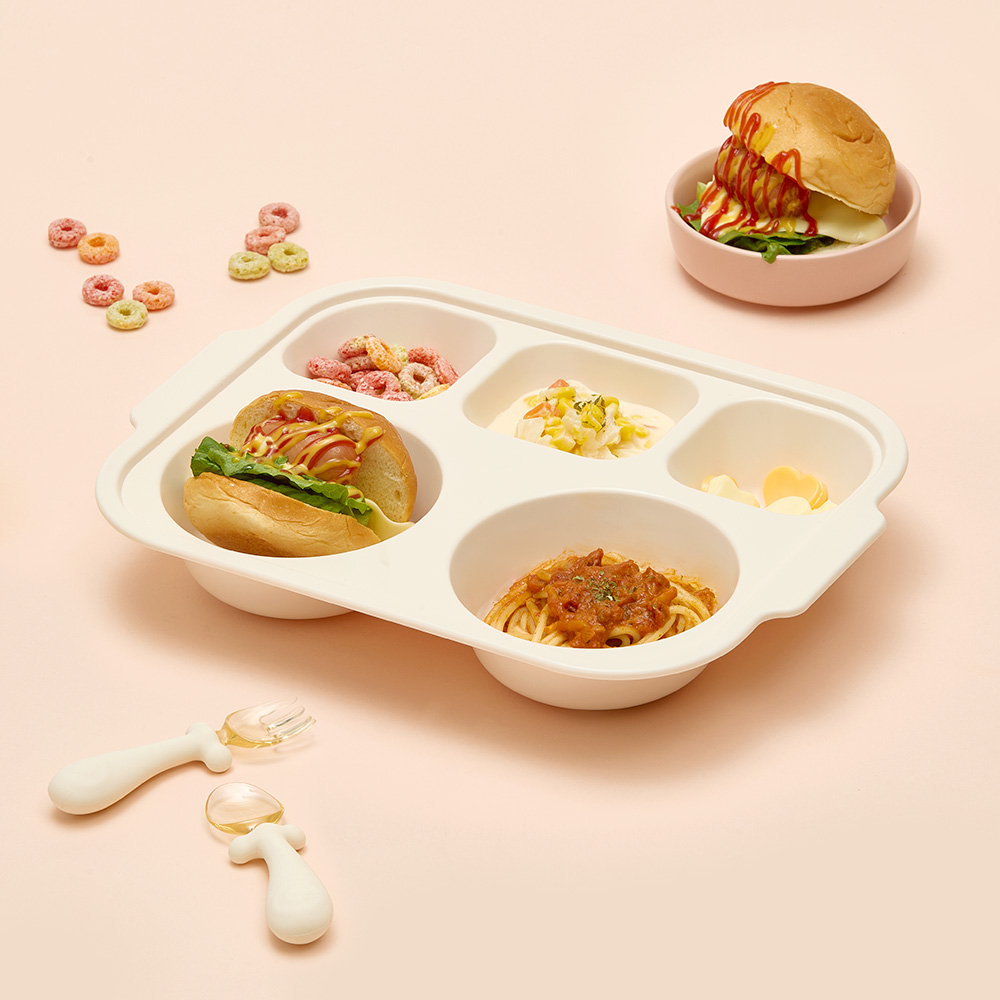 아띠래빗 5구 유아 식판 안심 미끄럼방지 깊은 어린이집 식기 투명 이미지 4