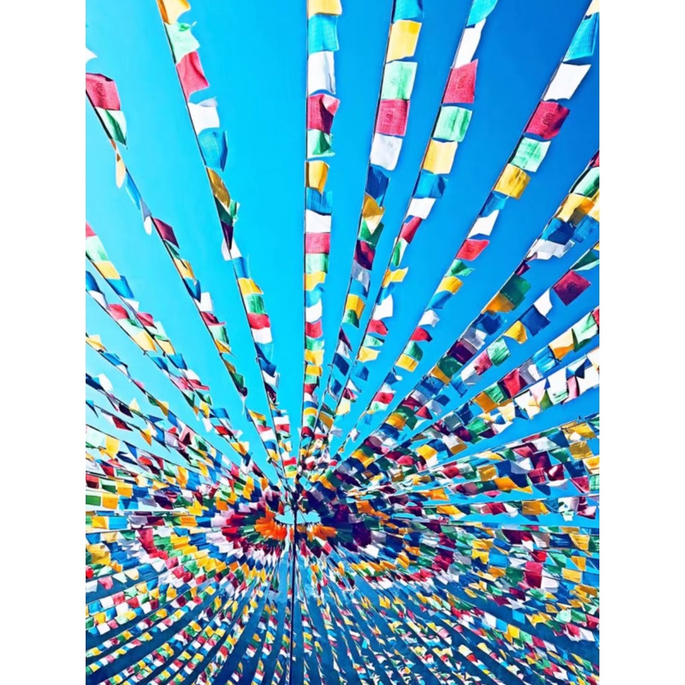 티벳깃발 형색기 오색기 법당 기도 가랜드 축제 행사 배너 3m 26x27cm - 상품 이미지