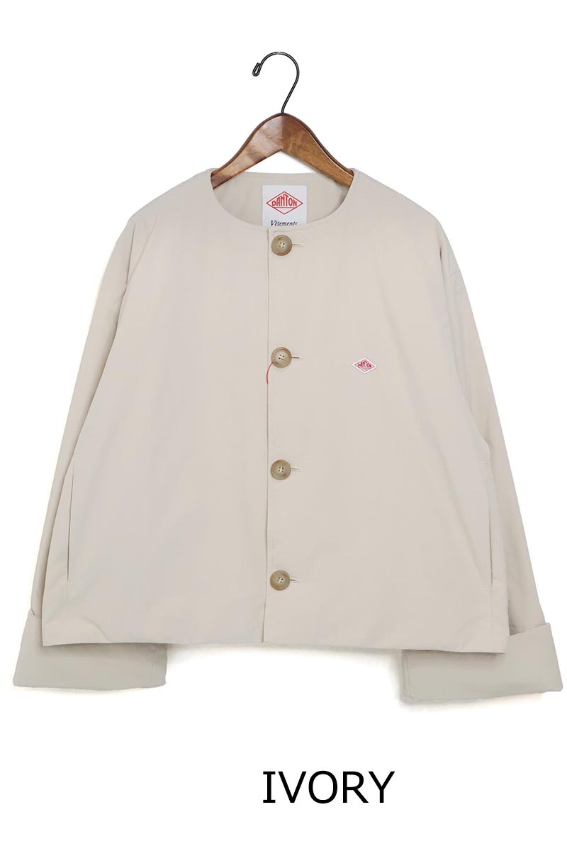 단톤 여성 카라리스 노카라 와이드 재킷 점퍼 DT-A0672PNT GREY OLIVE 36 - 상세 이미지 4