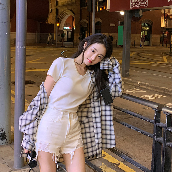 다미에 데미지 코튼 숏 팬츠 ps5121 - 상품 이미지