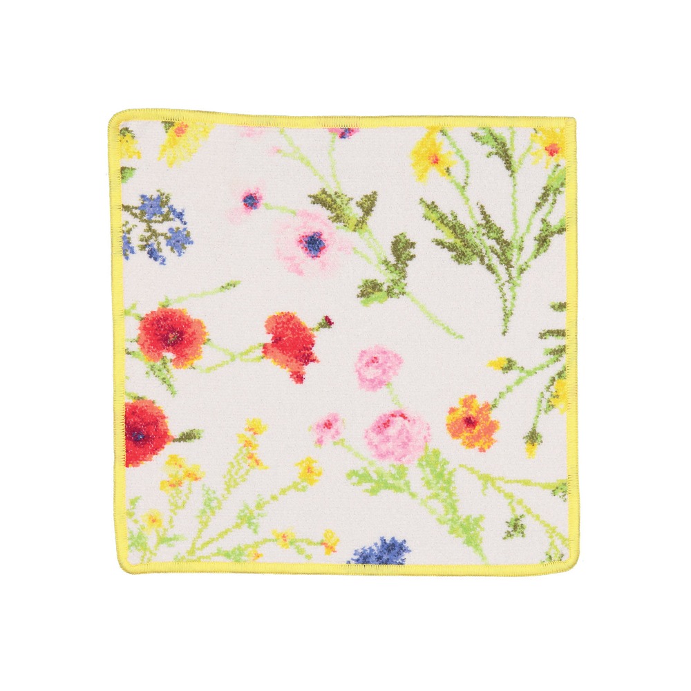 훼이라 플라워메도우 페이스타월 노랑 30x30cm 독일직수입 부드럽고 먼지없는 프리미엄 손수건 - 상품 이미지