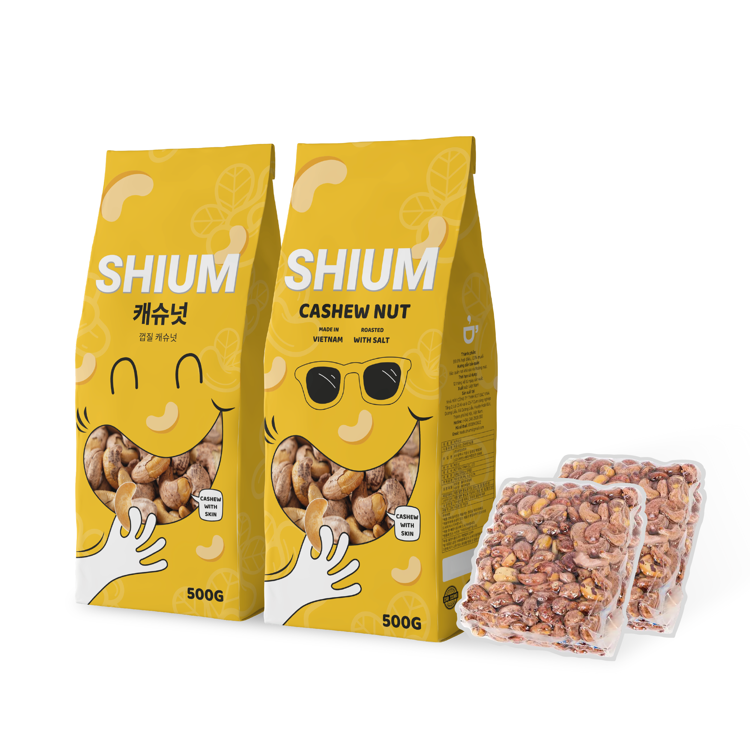 [옥스옥스] 프리미엄 구운 캐슈넛 500g, 4개 (총 2kg) - 상품 이미지
