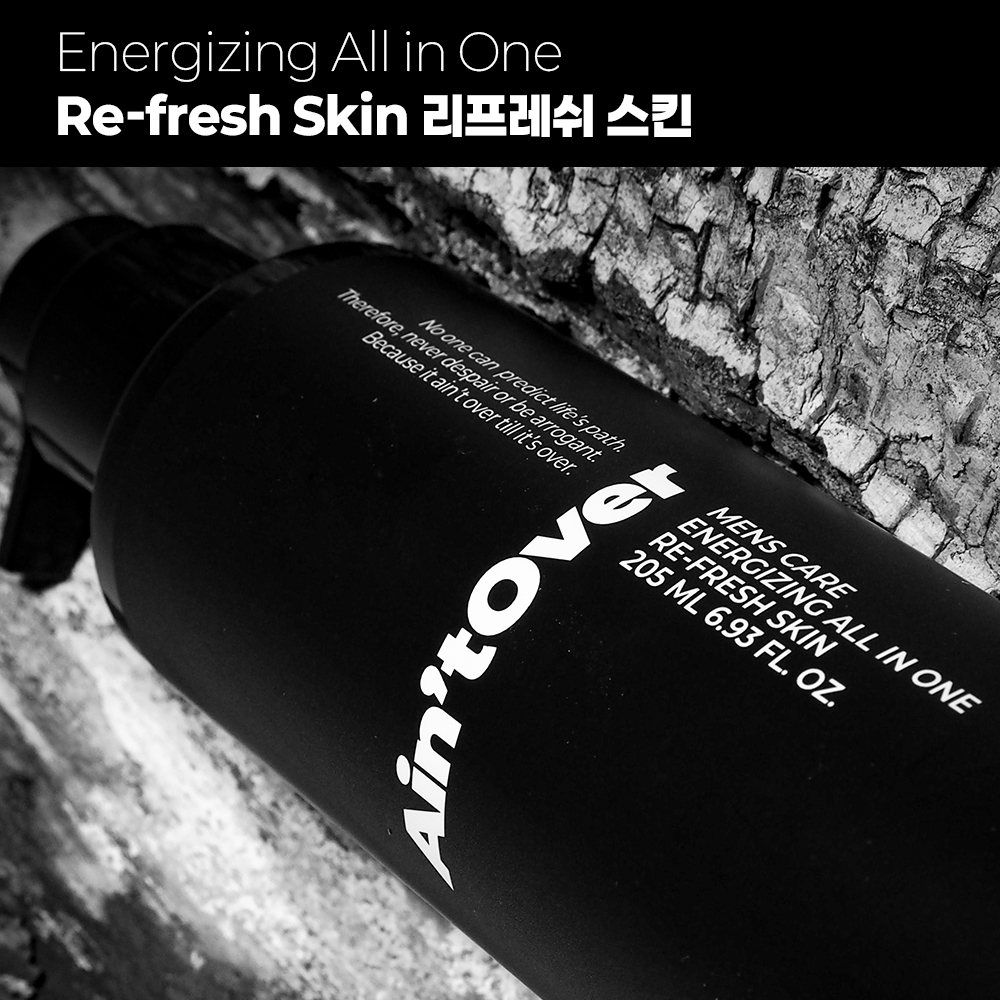 [남성] 에인트오버 에너자이징 올인원 [리프레쉬 스킨 / 모이스춰 로션] [205ml] 진정 각질 모공 피부결정돈 기능성화장품 천연추출물 펩타이드 비타민 복합처방 - 상세 이미지 5