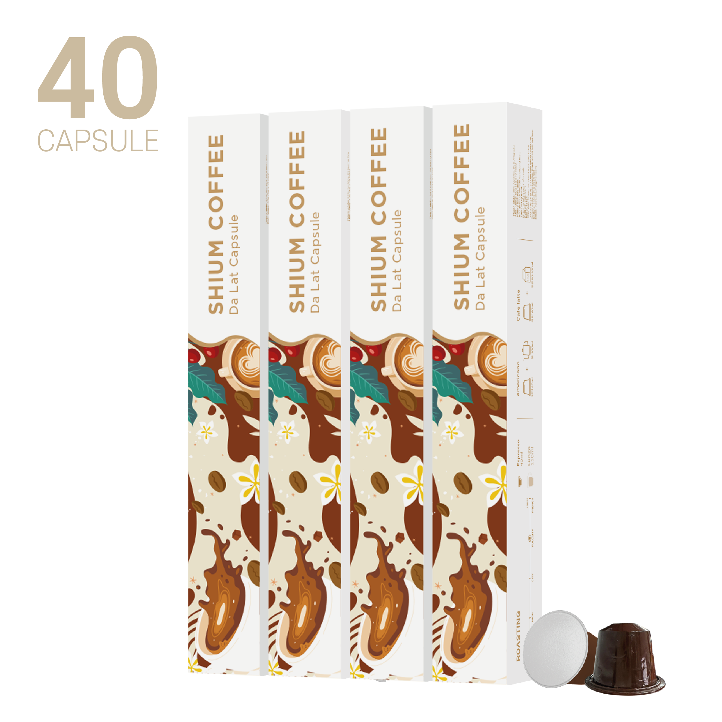 [옥스옥스] 부드러운 초코릿향 네스프레소 호환 캡슐커피 10개입, 4박스 (40캡슐)