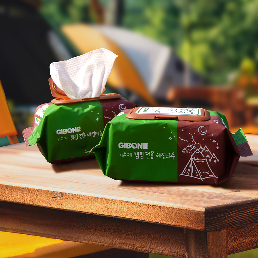 캠핑 전용 세정티슈 캡형 25매 5팩