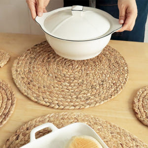 라탄 코스터 테이블매트 우드 짚 왕골 냄비 받침 매트 대 깔개 대형 L 솔직 후기 | 실제 배치 사진 포함 - 상품 이미지 1