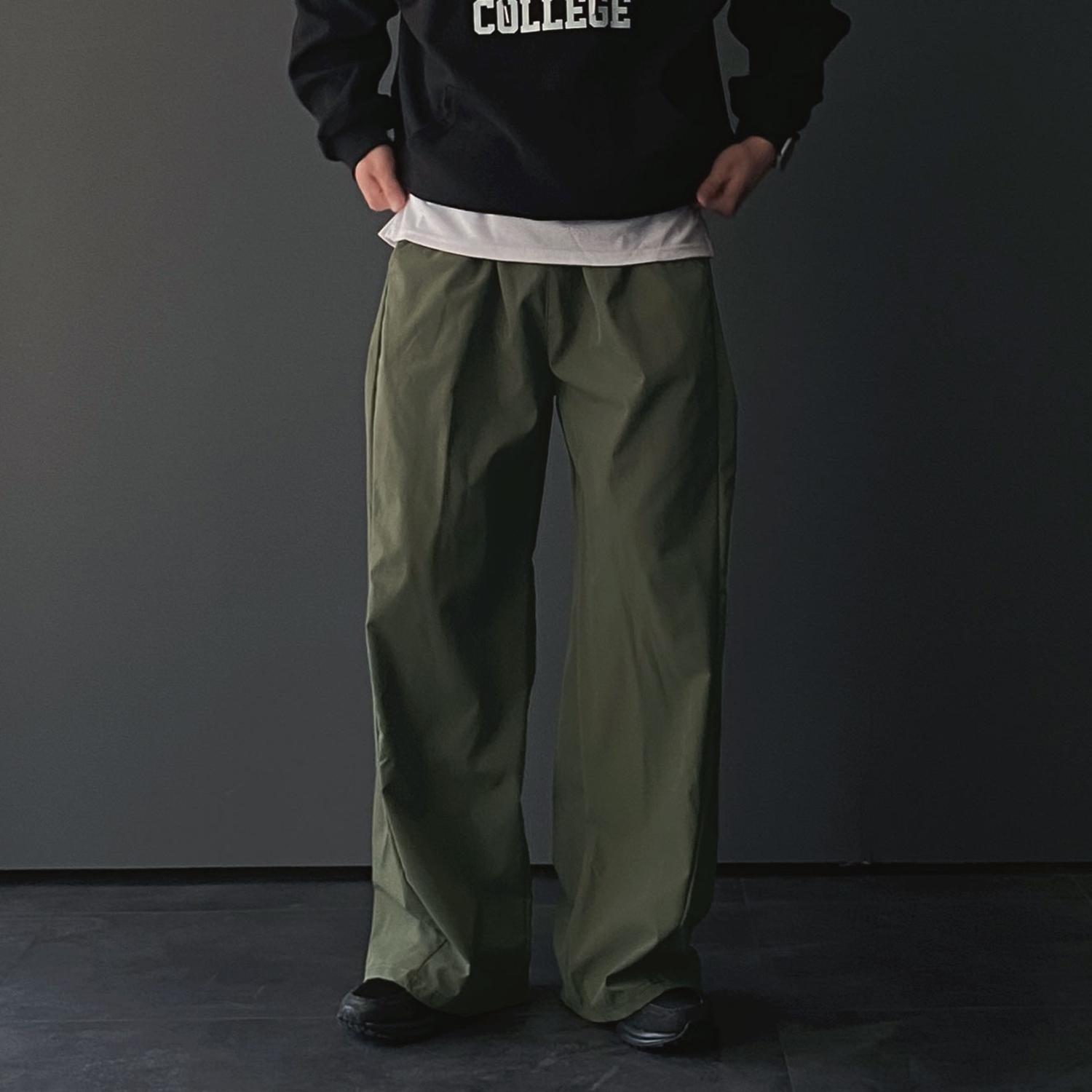 1+1 남자바스락바지 벌룬팬츠 통넓은바지 와이드팬츠 - 상세 이미지 4