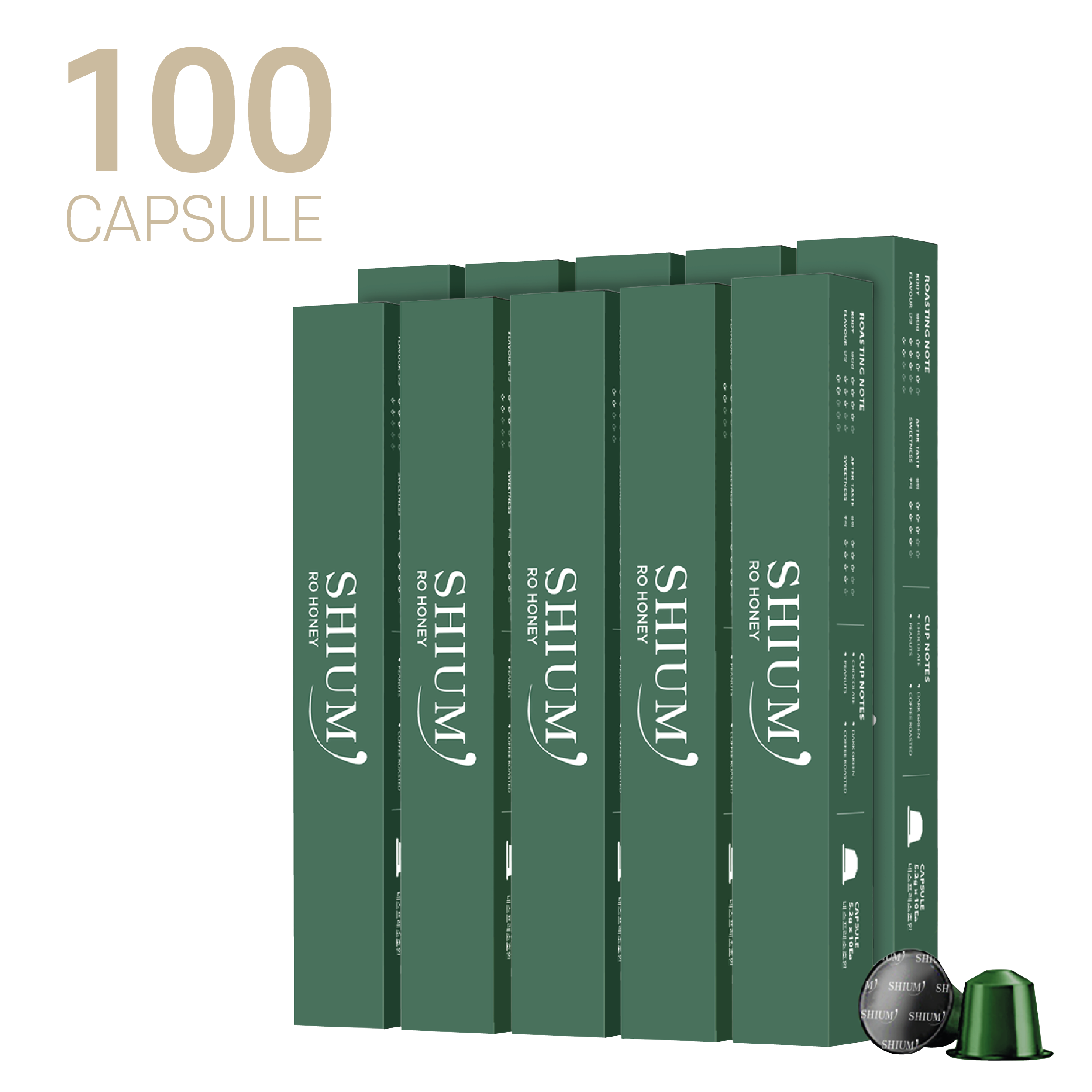 [옥스옥스]  산미적고 부드러운 네스프레소 호환 캡슐커피 로허니, 10개입, 10박스