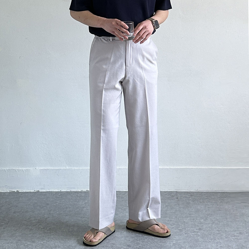 남자여름슬랙스 밴딩 쿨맥스 와이드 팬츠 남자 린넨슬랙스 - 상세 이미지 2