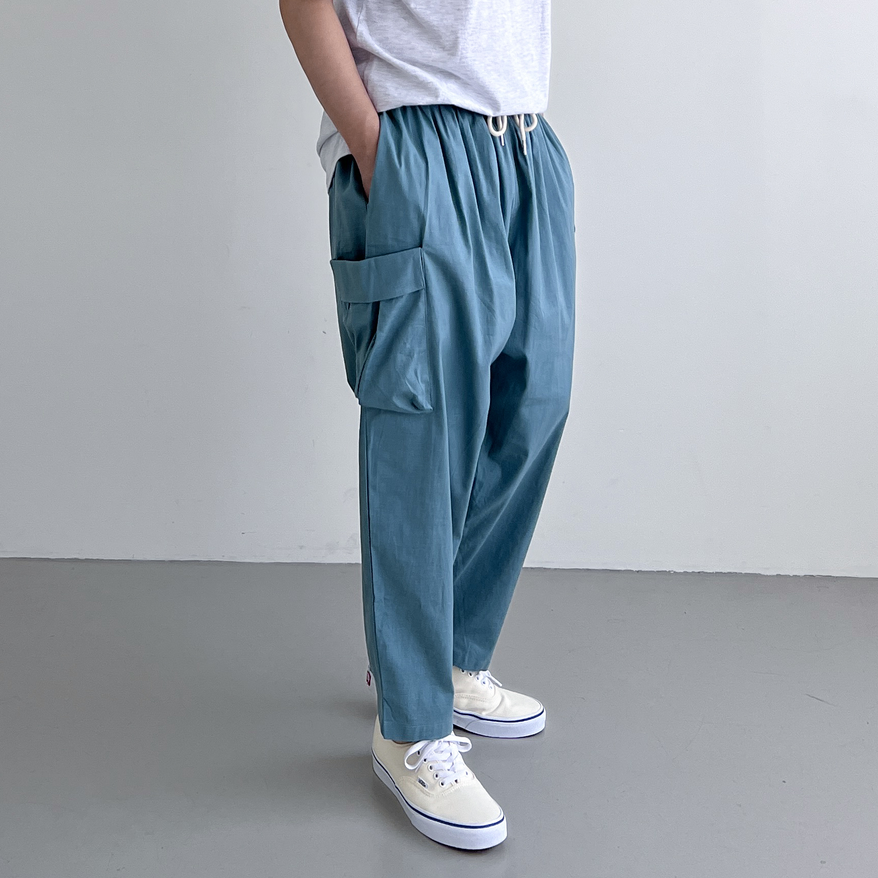 남자린넨와이드팬츠 남자여름통바지 통큰바지 카고바지 - 상세 이미지 4