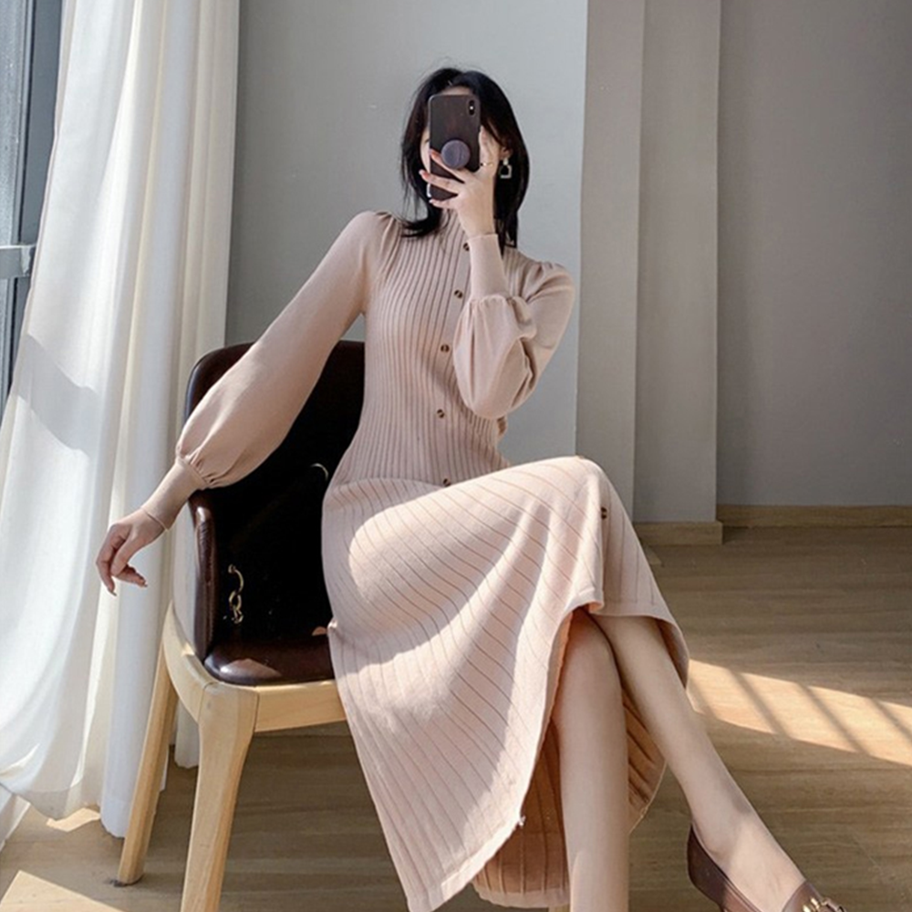 예식장복장 하객룩 친척 친구 결혼식 예식장 옷차림 롱 원피스 - 상세 이미지 3