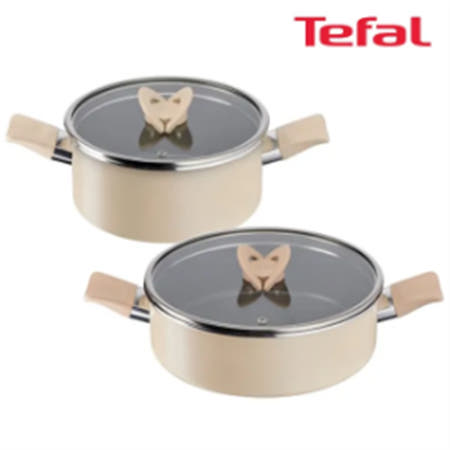 테팔 팬&냄비 인덕션 블라썸 베이지 2종세트 (양수냄비 20cm + 전골냄비 24cm)