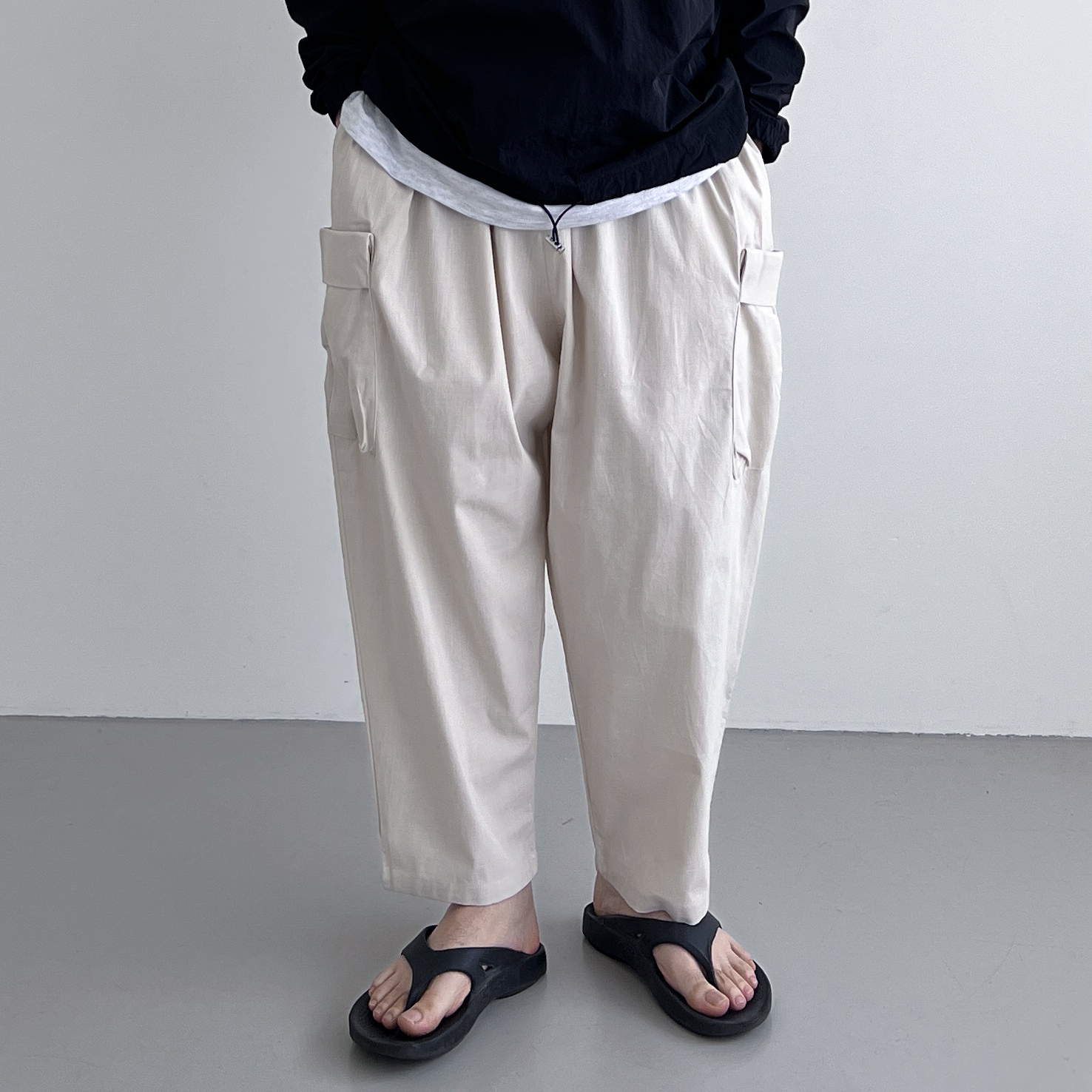 남자린넨와이드팬츠 남자여름통바지 통큰바지 카고바지 - 상세 이미지 5