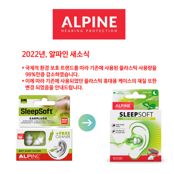 알파인 수면 귀마개 슬립소프트 코 골이 생활소음 감소 이어플러그 - 상세 이미지 2
